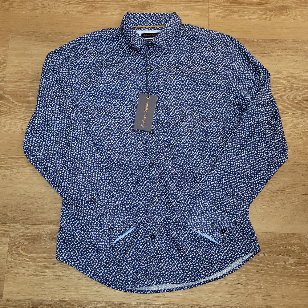 Gentlemans Outfitters Mens Longsleeve Floral Button Up Shirt Size Medium New